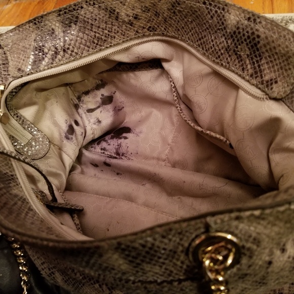 Michael Kors Python Embossed Tote Bag - Picture 5 of 8